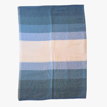 Handwoven Moroccan Throw Blanket with Light Marine Tones