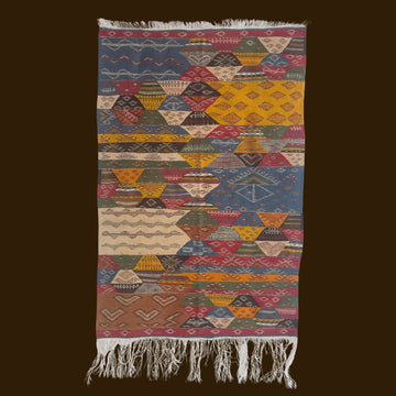 Moroccan Patchwork Kilim Rug – Vibrant Geometric Design
