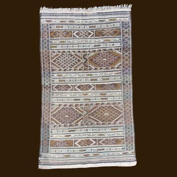 Handcrafted Berber Rug - Tribal Diamond and Chevron Design