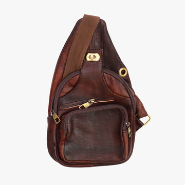 Dark Brown Leather Sling Bag