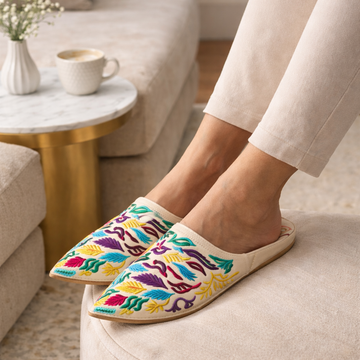 Handmade Leather Flats Babouches - Size 6