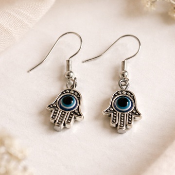 Hamsa Stainless Steel Moroccan Earrings – Fatima Hand, Evil Eye Jewlery
