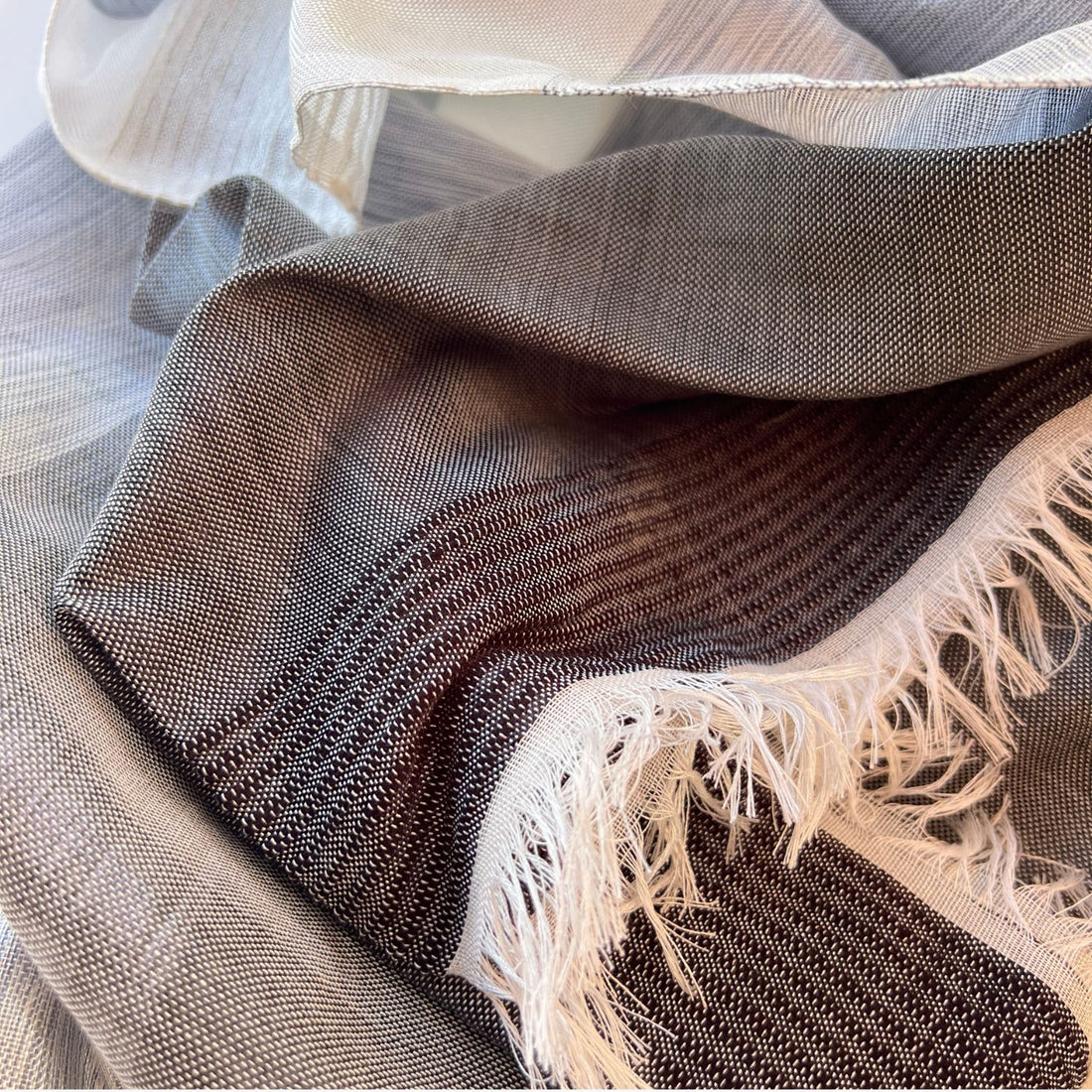 Handwoven Moroccan Throw Blanket with Grey Tones