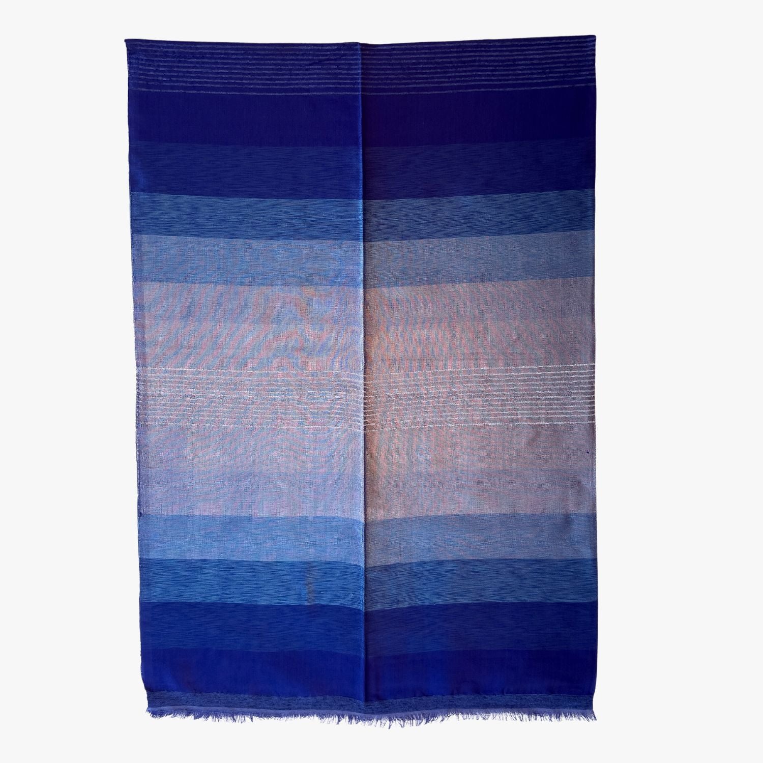 Handwoven Moroccan Throw Blanket with Rich Indigo Tones