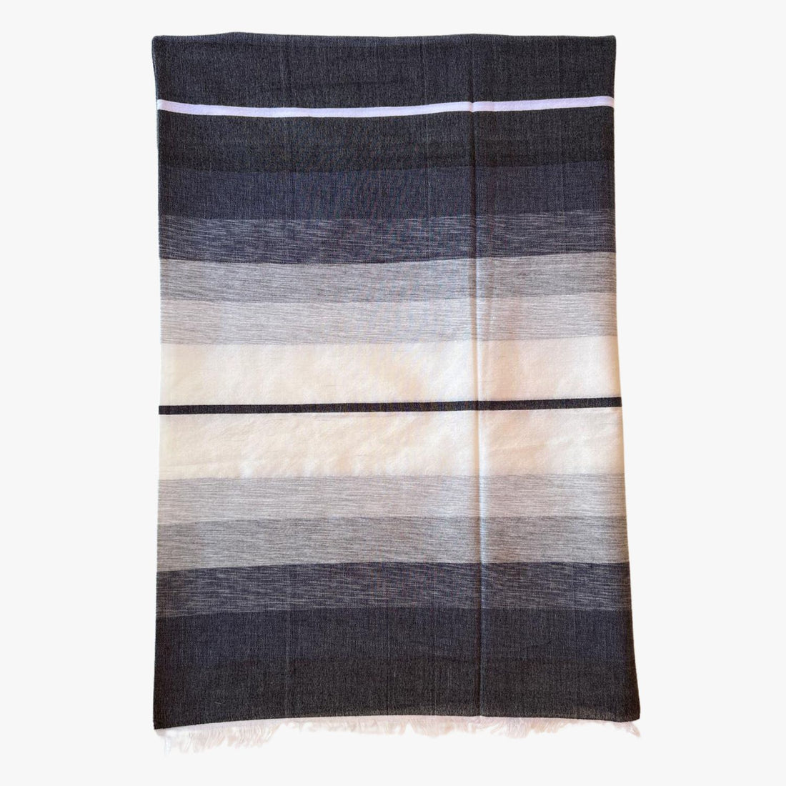 Handwoven Moroccan Throw Blanket with Graphite Tones