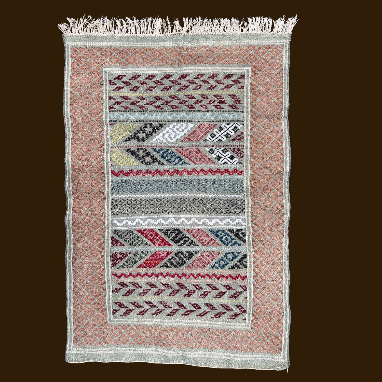 Bohemian Moroccan Rug – Earthy Multicolor Patterns