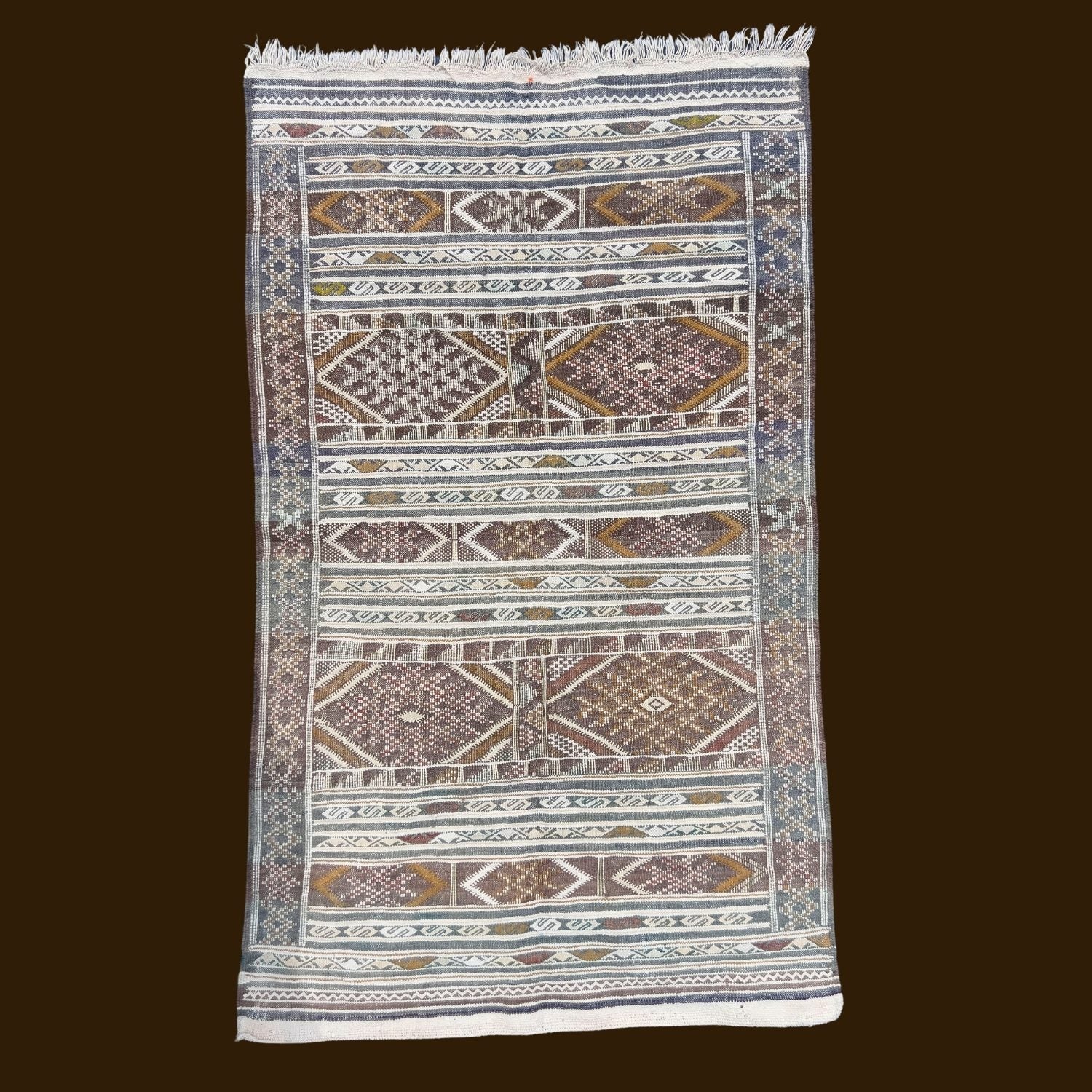 Handcrafted Berber Rug - Tribal Diamond and Chevron Design