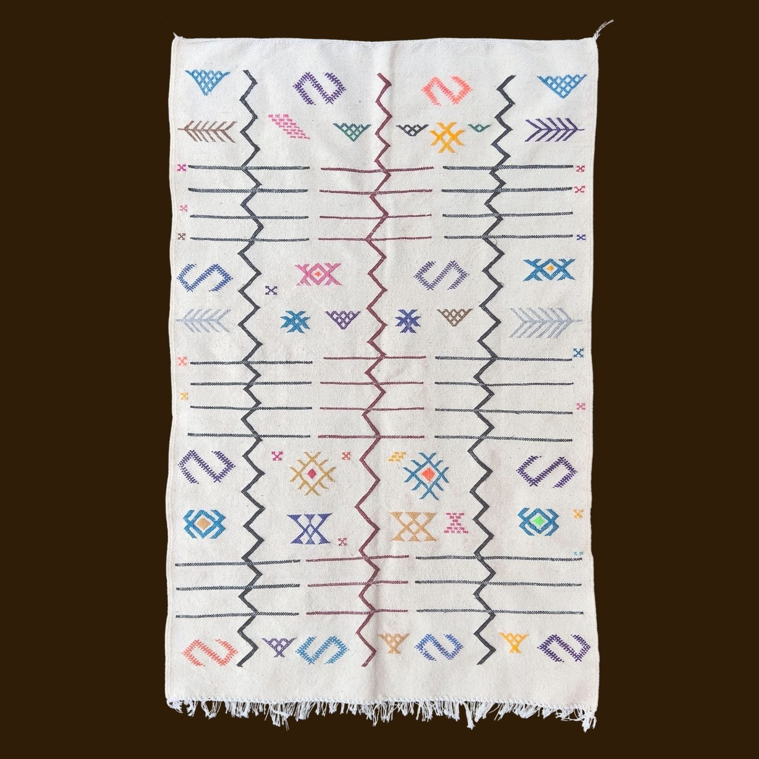 Modern Berber Rug – Delicate Multi-colored Geometric Patterns