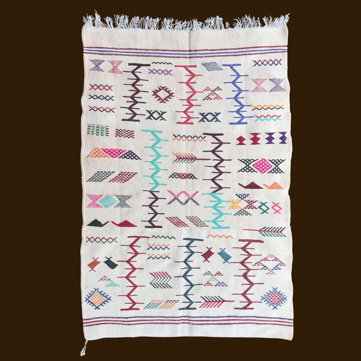 Modern Berber Rug – Vibrant Multi-colored Geometric Patterns