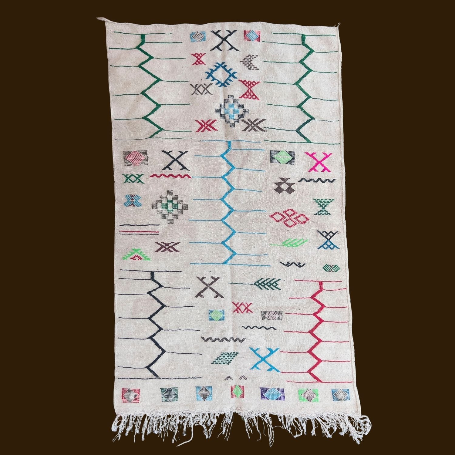 Modern Berber Rug – Soft Multi-colored Geometric Patterns
