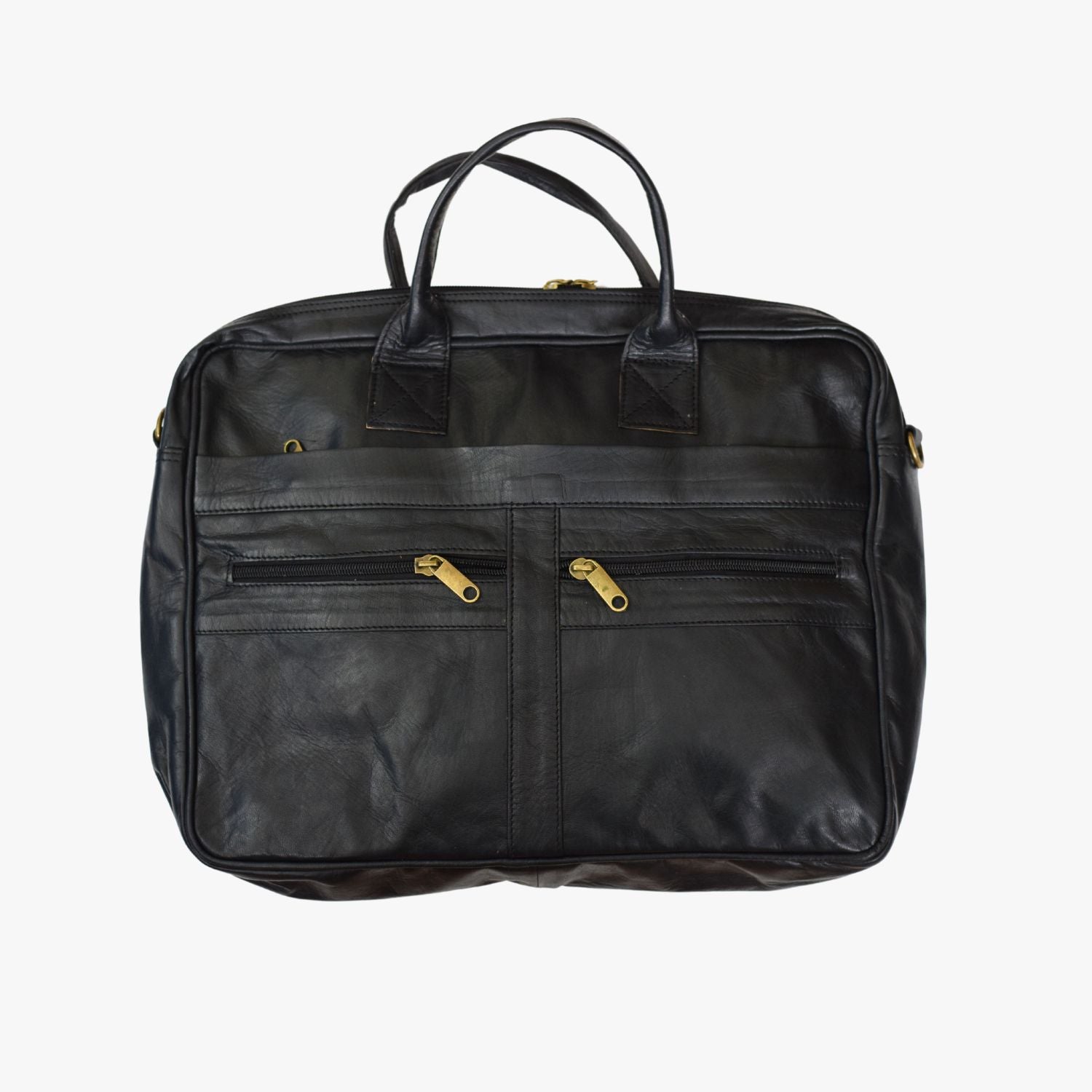 Large Black Leather Laptop Bag