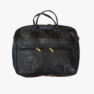 Large Black Leather Laptop Bag