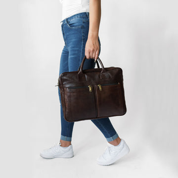 Large Brown Leather Laptop Bag