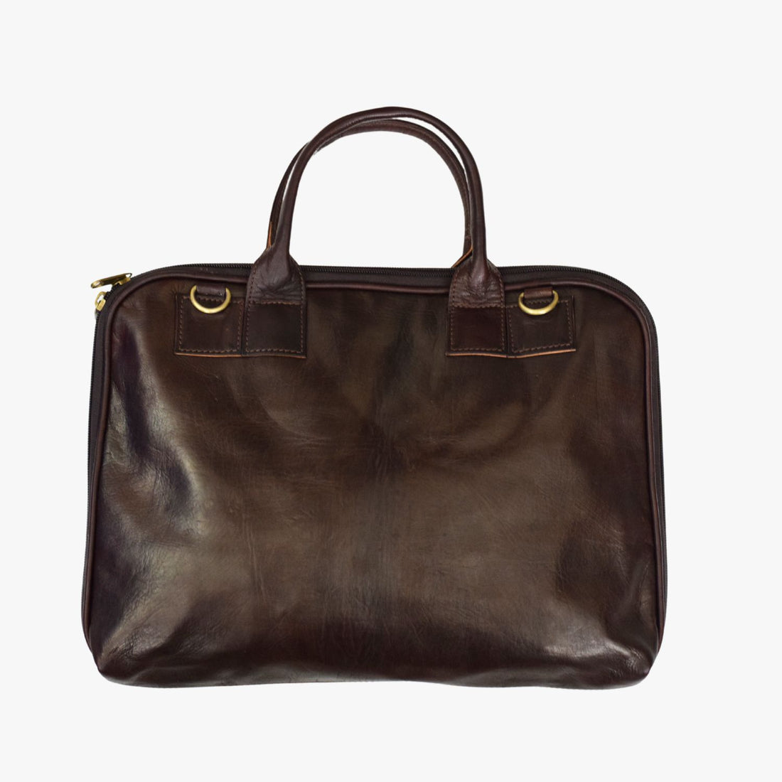 Small Dark Brown Leather Laptop Bag