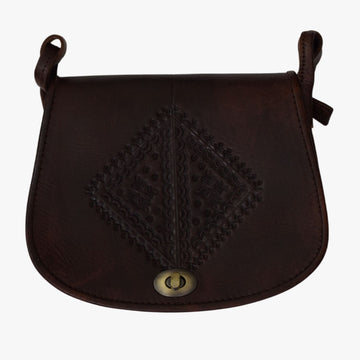 Crafted Dark Brown Leather Satchel