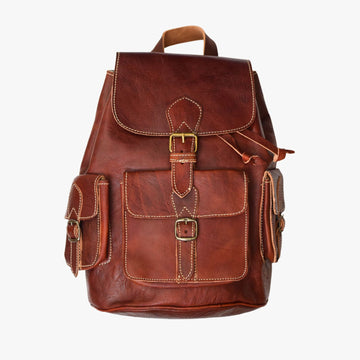 Brown Leather Backpack