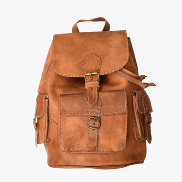 Chestnut Brown Leather Backpack