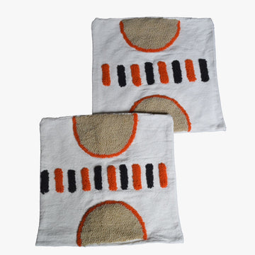 Handwoven Moroccan Pillow Cover with Bold Geometric Pattern